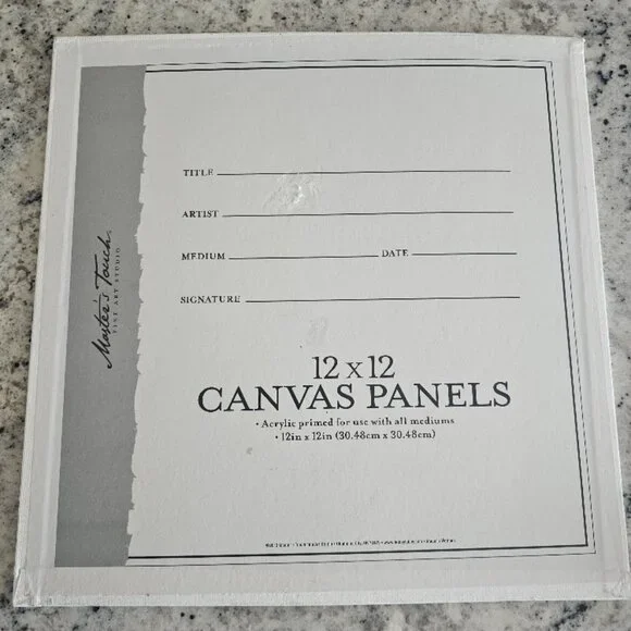 12" x 12" Oil Painting on Canvas Panel Flowers in Vases Planters Floral Unsigned - Picture 5 of 5